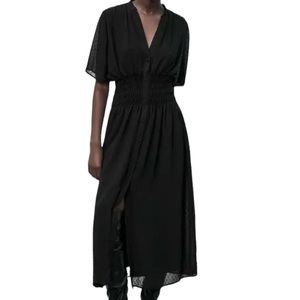 NWOT Zara Dotted Mesh MIDI Dress, XL